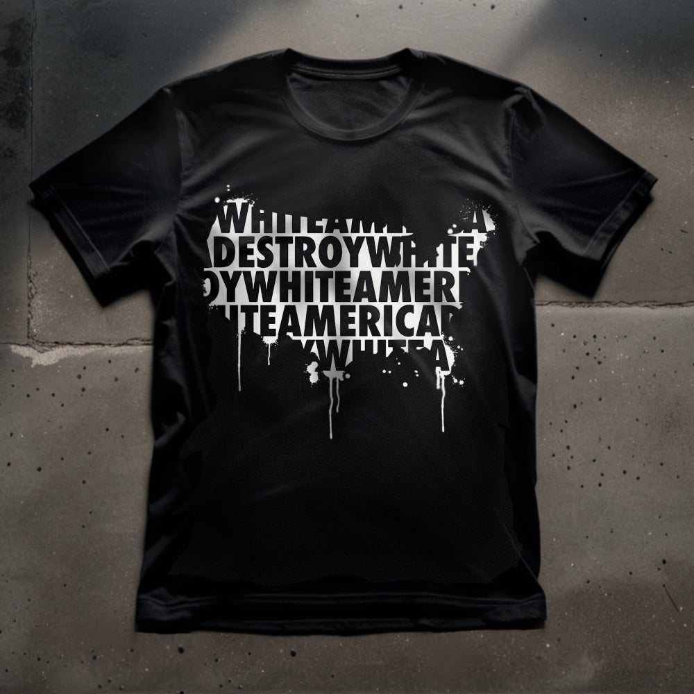 Destroy White America, US Map Unisex T-Shirt